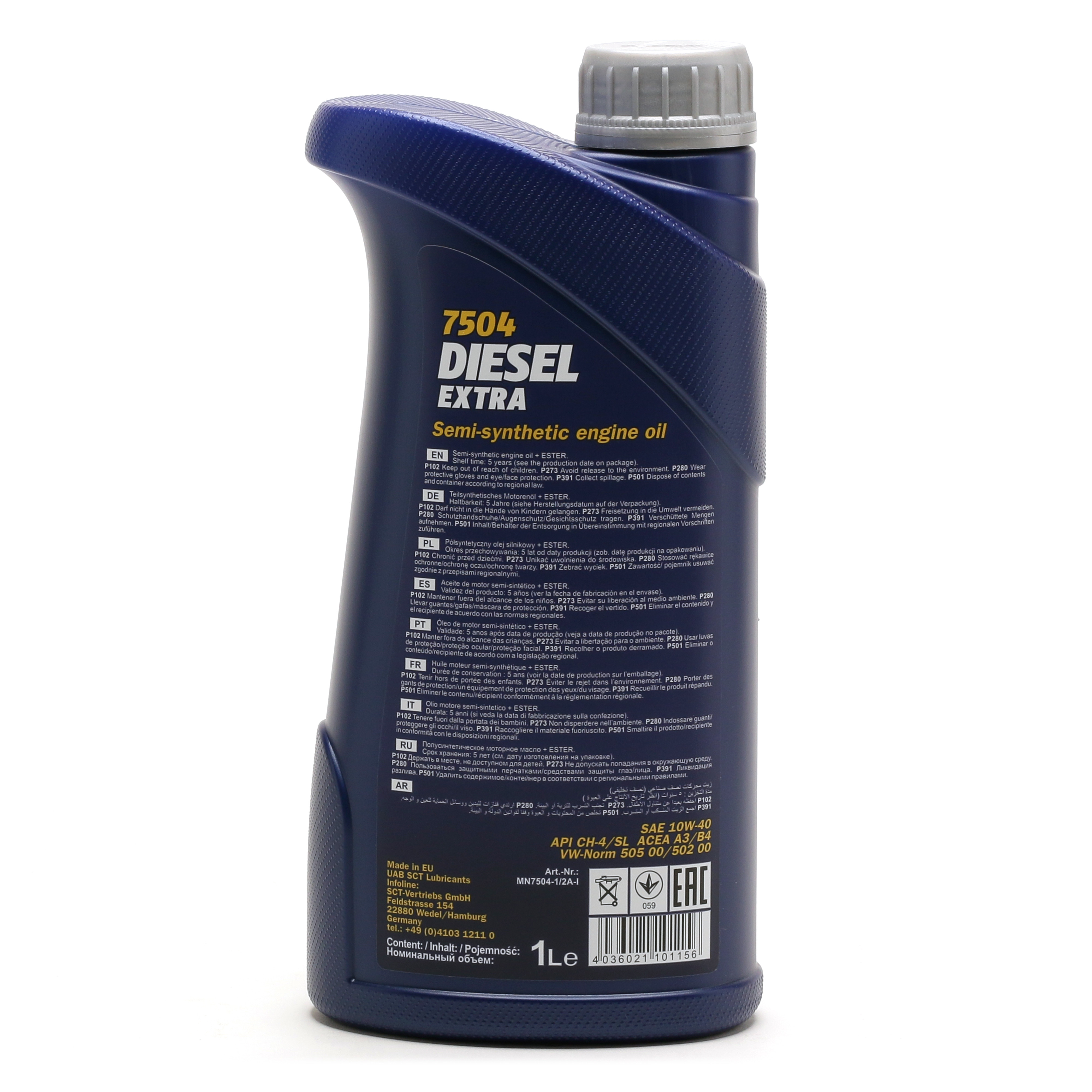 Mannol 7504 Diesel Extra 10W-40 teilsynthetisches Motoröl 1l Flasche